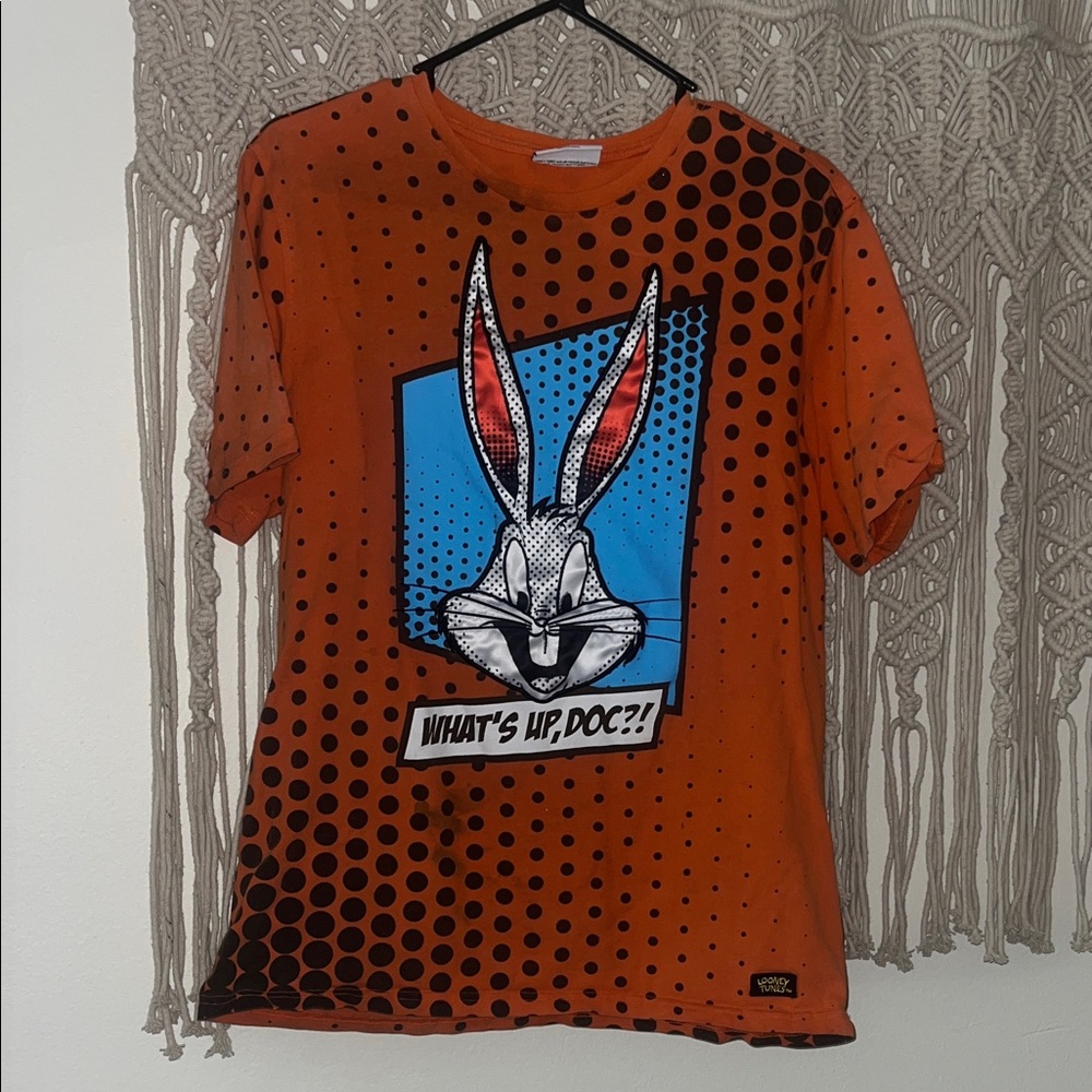 Orange Y2K Vintage Bugs Bunny Graphic Short Sleeve Tee